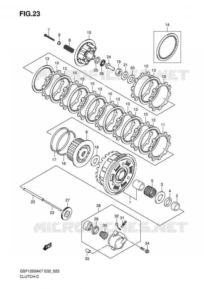 EMBRAYAGE Suzuki MOTO 1250 BANDIT-S 2007  GSF1250SAK7(E2)