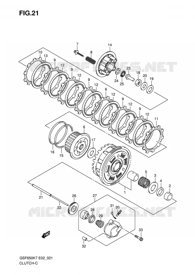 EMBRAYAGE Suzuki MOTO 650 BANDIT 2007  GSF650SUK7(E19)