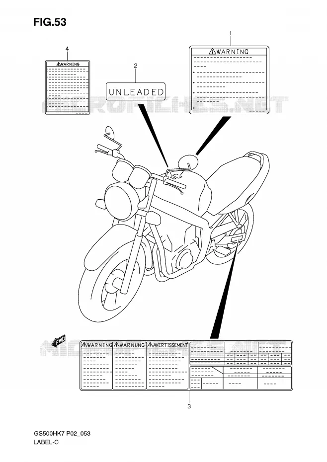 ETIQUETTE Suzuki MOTO 500 GS-F 2007  GS500FMK7(P02)