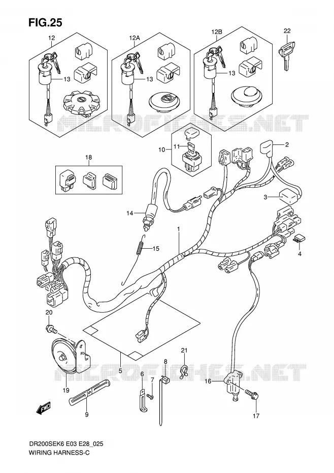 FAISCEAU ELECTRIQUE Suzuki MOTO 200 DR 2010  DR200SEL0(E3/E28)