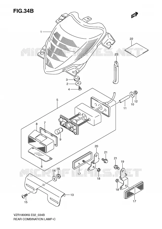 FEU ARRIERE (VOIR NOTE) Suzuki MOTO 1800 INTRUDER 2006  VZR1800U2K6(E2)