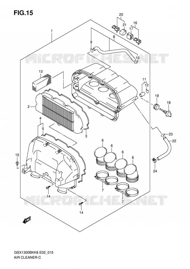 FILTRE A AIR Suzuki MOTO 1300 B-KING 2011  GSX1300BKU2K8(E2)