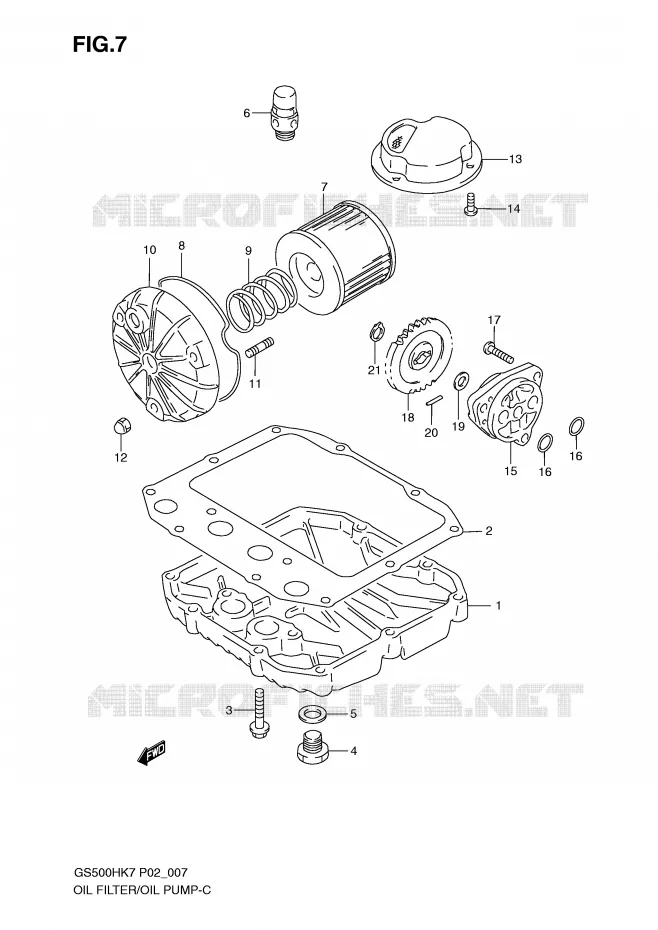FILTRE A HUILE - POMPE A HUILE Suzuki MOTO 500 GS-F 2007  GS500FMK7(P02)