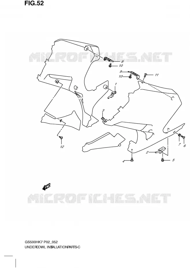 FIXATION DE CARENAGES (WITH COWLING) Suzuki MOTO 500 GS-E 2008  GS500HK8(P02)