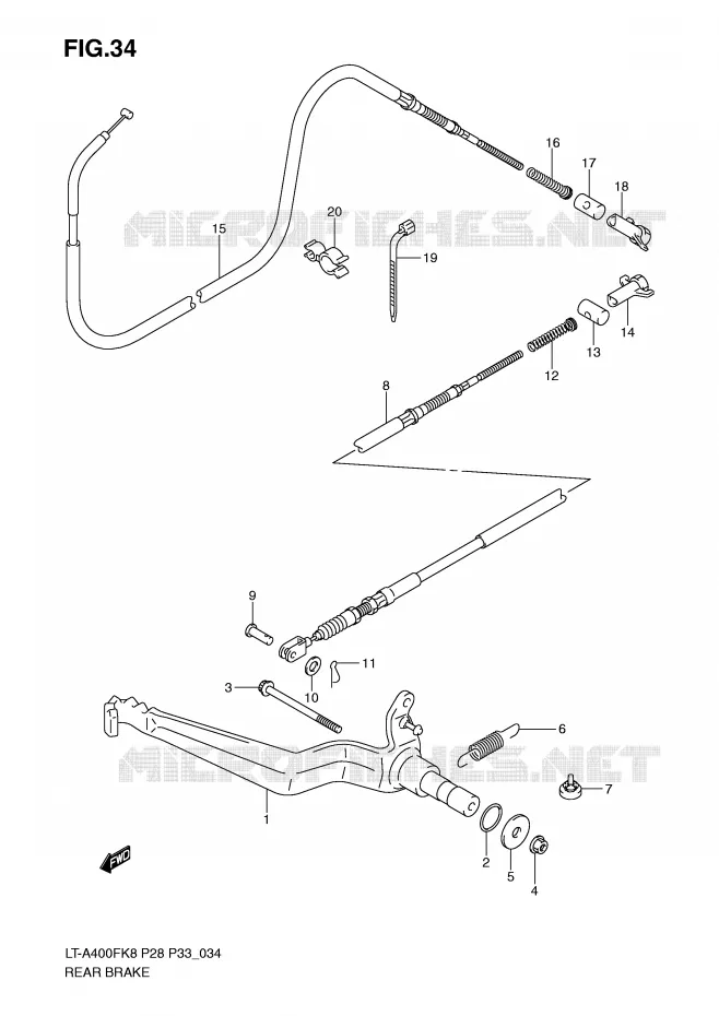 FREIN ARRIERE Suzuki QUAD 400 EIGER 2009  LT-A400FK9(P28/P33)