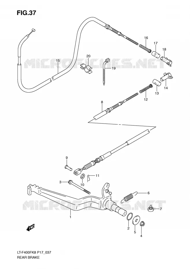 FREIN ARRIERE Suzuki QUAD 400 KINGQUAD 2010  LT-F400FL0(P17)