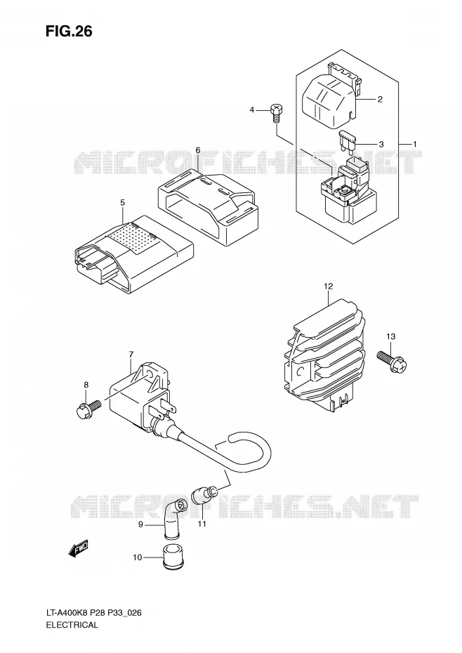 PARTIE ELECTRIQUE (MODEL K8/K9) Suzuki QUAD 400 EIGER 2008  LT-A400K8(P28/P33)