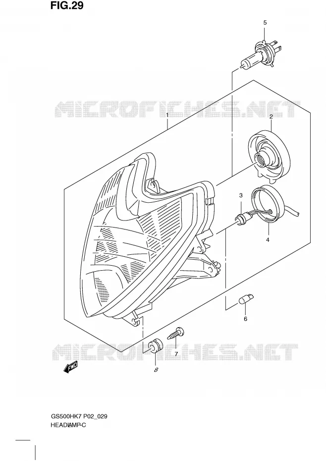PHARE (GS500FH P2, P19, P54, GS500FM P19) Suzuki MOTO 500 GS-F 2007  GS500FHK7(P02)