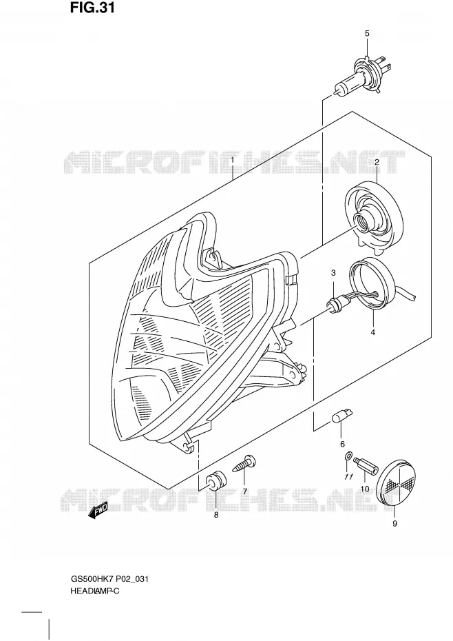 PHARE (GS500FH P24) Suzuki MOTO 500 GS-F 2007  GS500FHK7(P02)