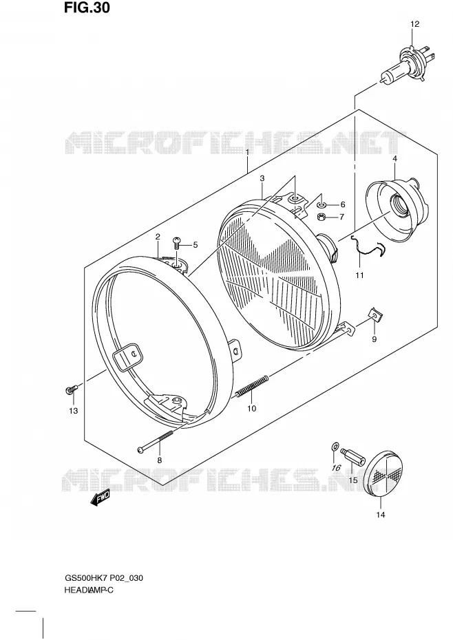 PHARE (GS500H P24) Suzuki MOTO 500 GS-F 2007  GS500FMK7(P02)