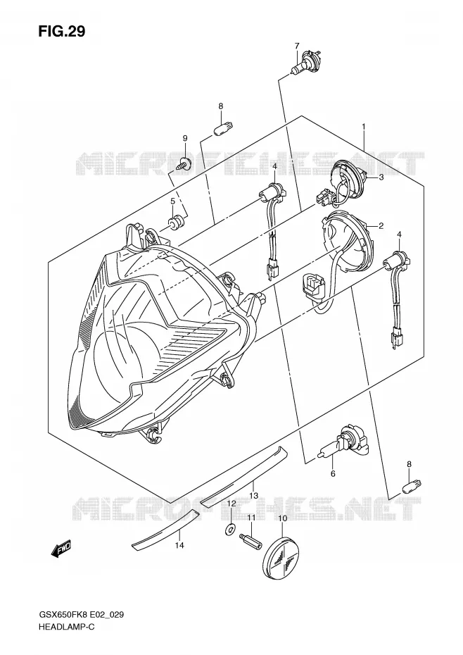 PHARE Suzuki MOTO 650 GSX-F 2010  GSX650FUL0(E2)
