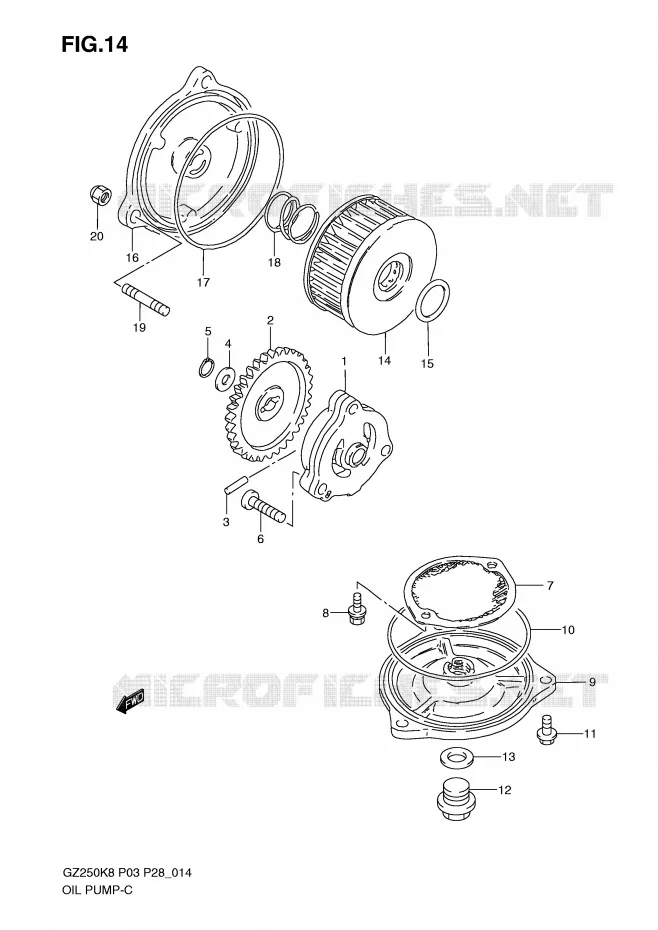 POMPE A HUILE Suzuki MOTO 250 MARAUDER 2008  GZ250K8(P3)