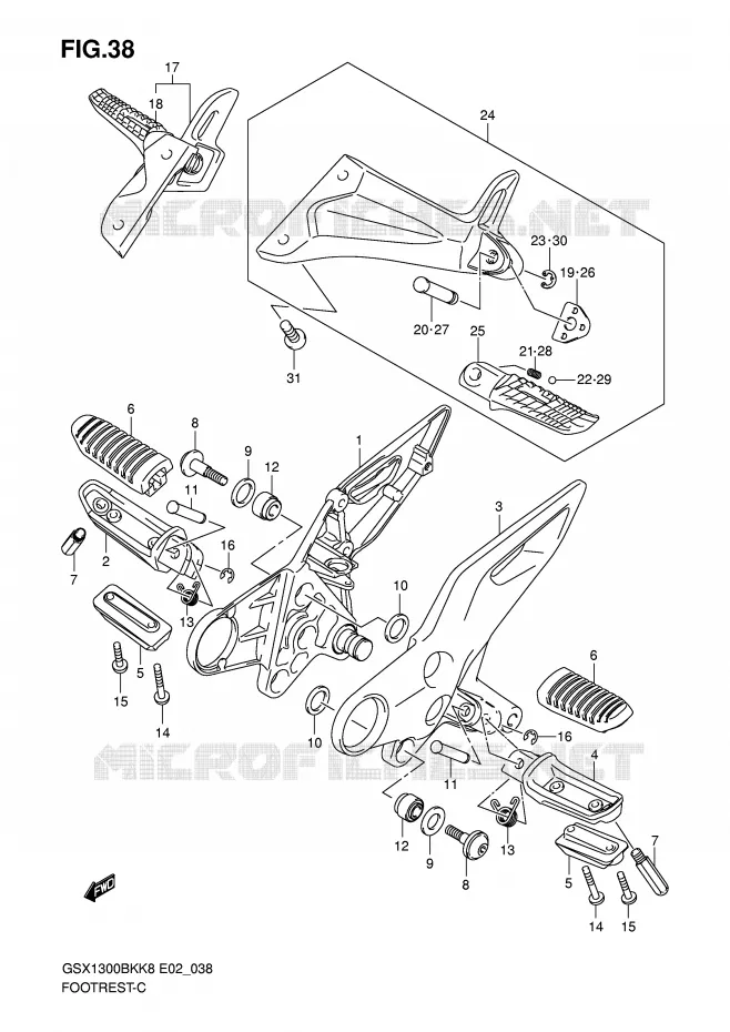 REPOSE PIED Suzuki MOTO 1300 B-KING 2012  GSX1300BKAU2K8(E2)