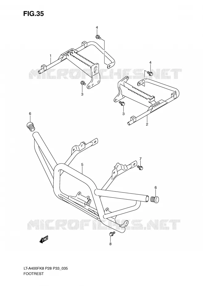 REPOSE PIED Suzuki QUAD 400 KINGQUAD 2010  LT-A400FUL0(P28/P33)
