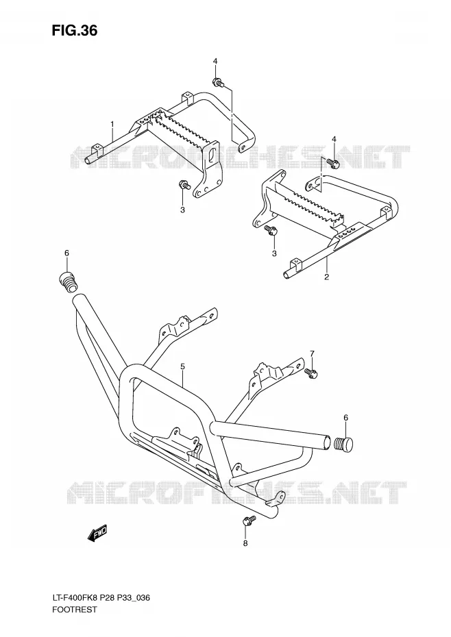 REPOSE PIED Suzuki QUAD 400 KINGQUAD 2010  LT-F400FL0(P28/P33)