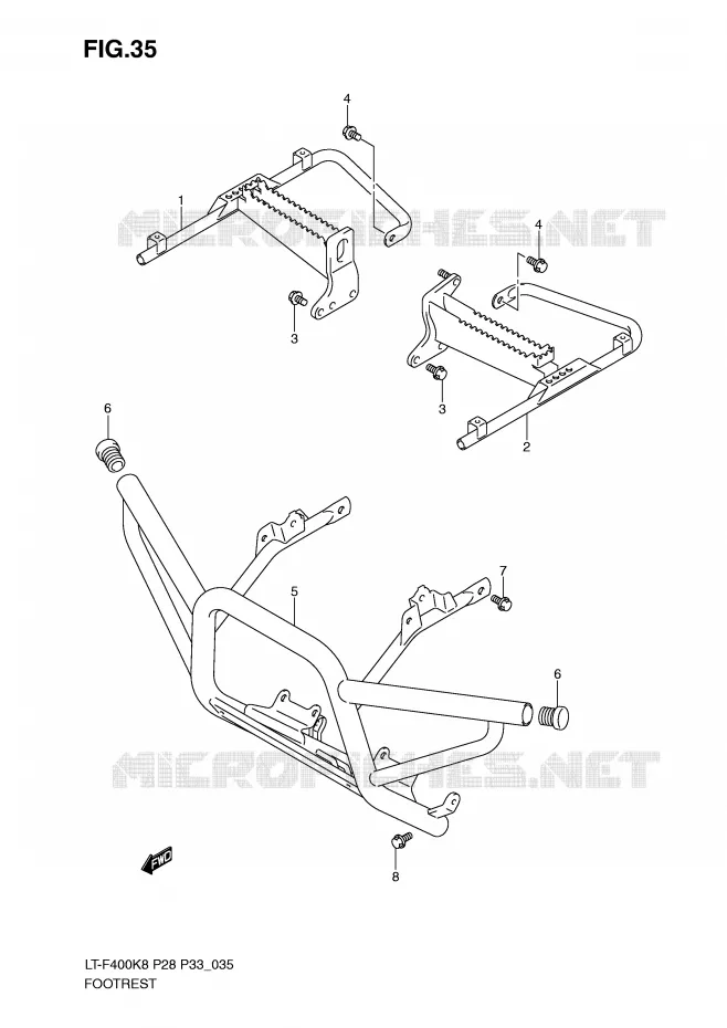 REPOSE PIED Suzuki QUAD 400 KINGQUAD 2010  LT-F400L0(P28/P33)