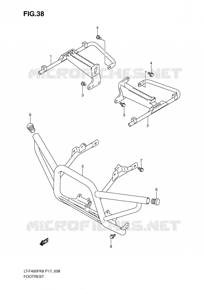 REPOSE PIEDS (P17) Suzuki QUAD 400 KINGQUAD 2008  LT-F400FK8(P17)