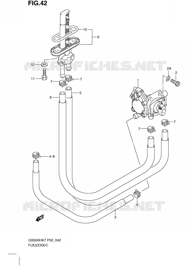 ROBINET D'ESSENCE Suzuki MOTO 500 GS-F 2007  GS500FMK7(P02)
