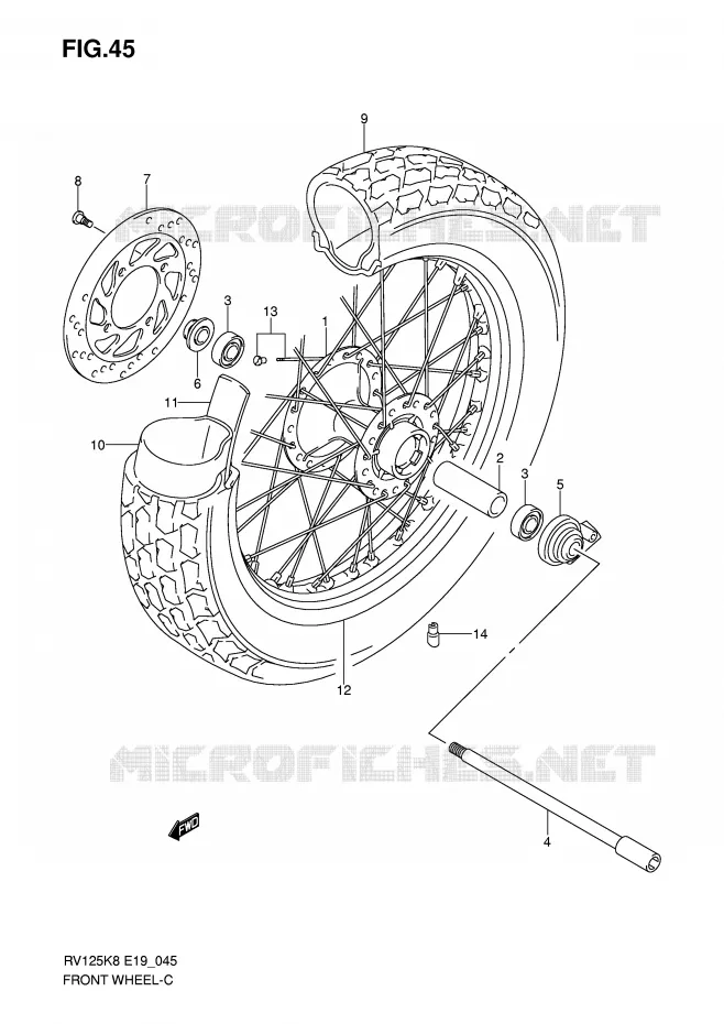 ROUE AVANT Suzuki MOTO 125 VAN-VAN 2010  RV125L0(E19)