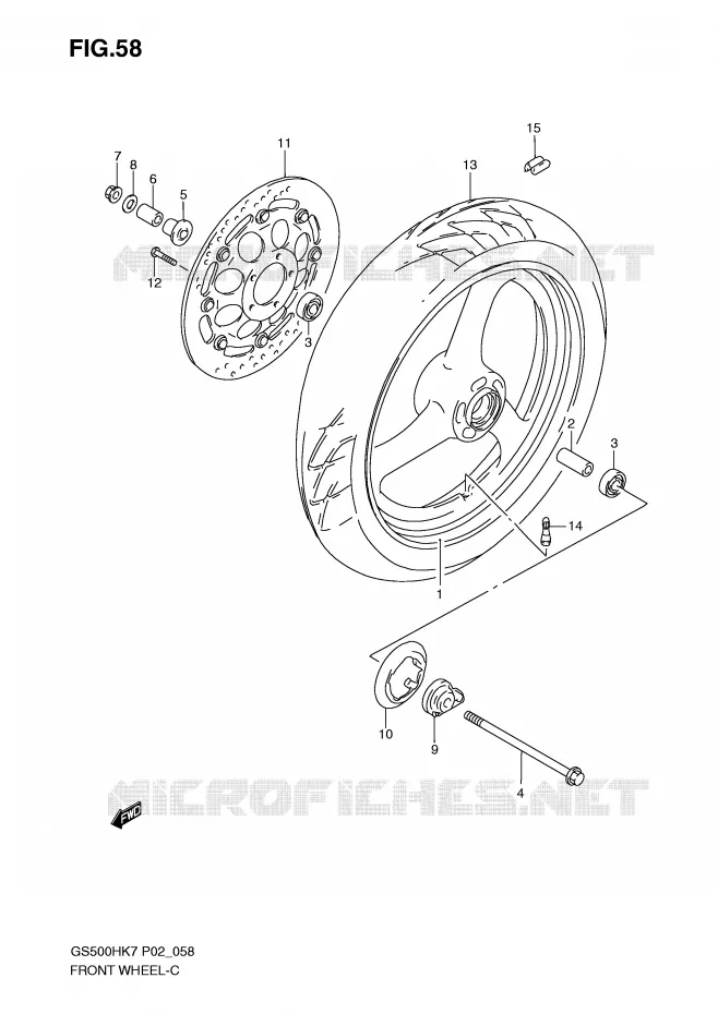 ROUE AVANT Suzuki MOTO 500 GS-F 2008  GS500FHK8(P02)