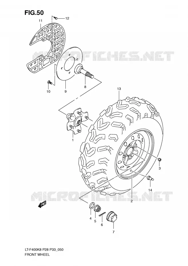 ROUE AVANT Suzuki QUAD 400 KINGQUAD 2009  LT-F400K9(P28/P33)