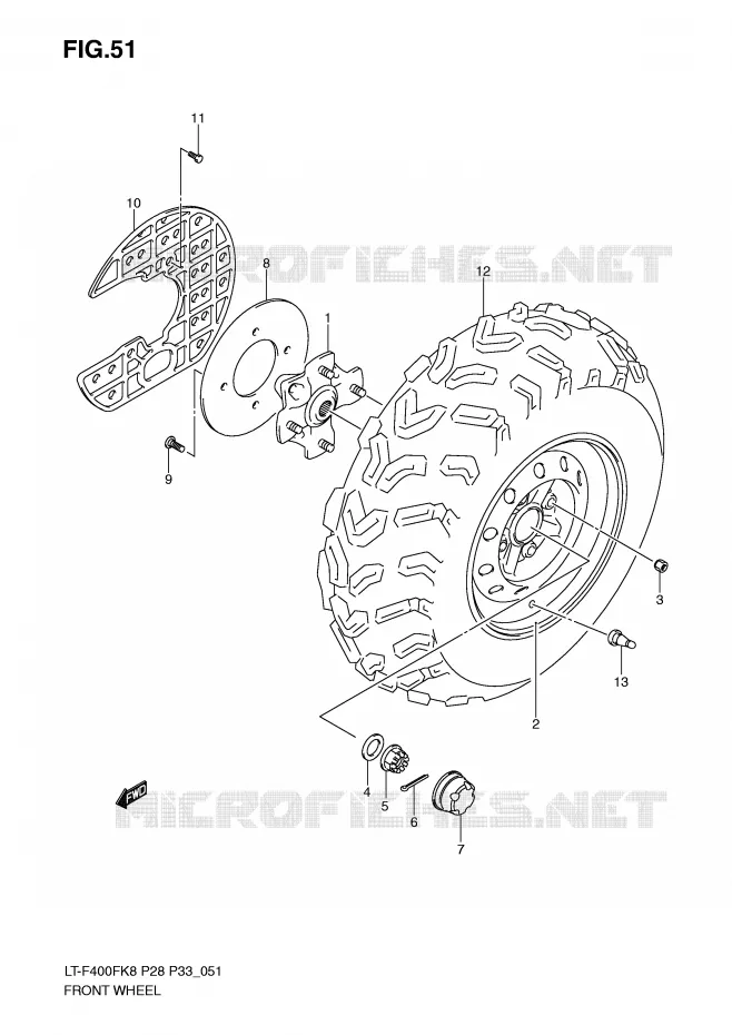 ROUE AVANT Suzuki QUAD 400 KINGQUAD 2010  LT-F400FUL0(P28/P33)