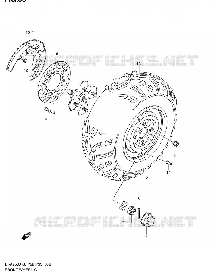 ROUE AVANT Suzuki QUAD 750 KINGQUAD 2008  LT-A750XK8(P28/P33)
