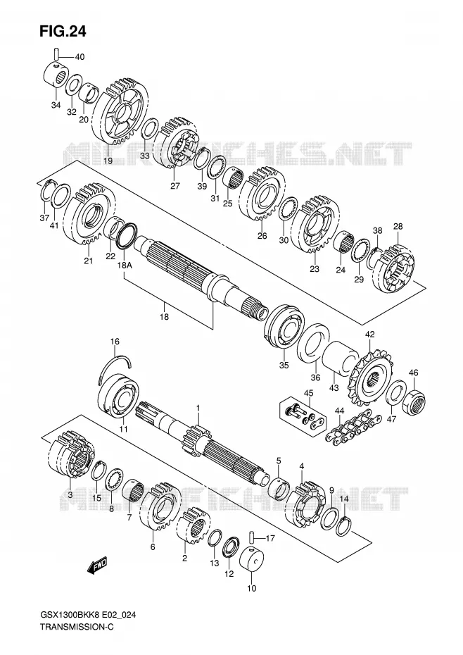 TRANSMISSION Suzuki MOTO 1300 B-KING 2011  GSX1300BKAU2K8(E2)