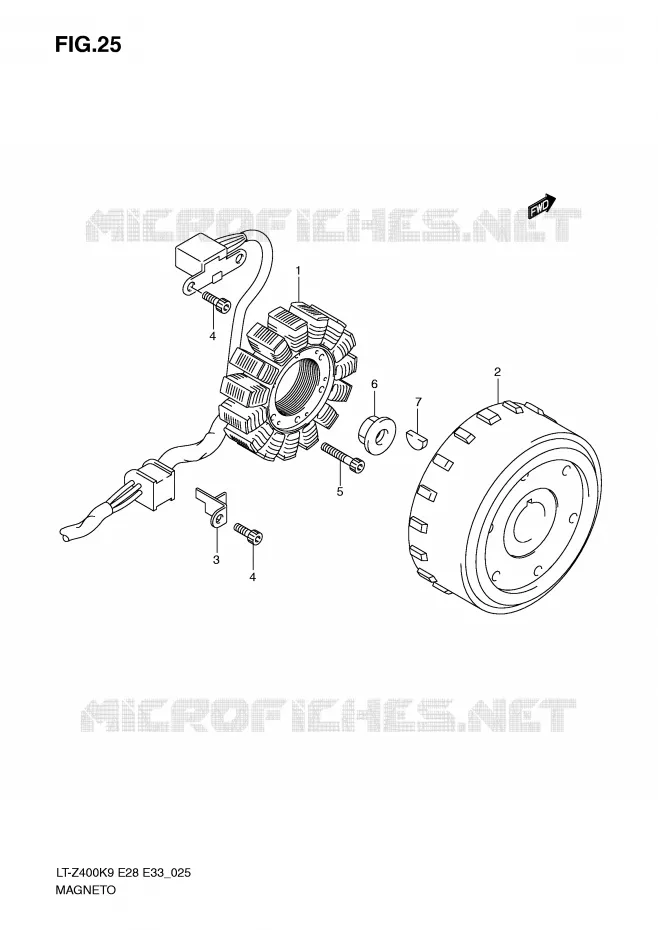 ALLUMAGE ROTOR - STATOR Suzuki QUAD 400 QUADSPORT 2009  LT-Z400ZK9(E28/E33)
