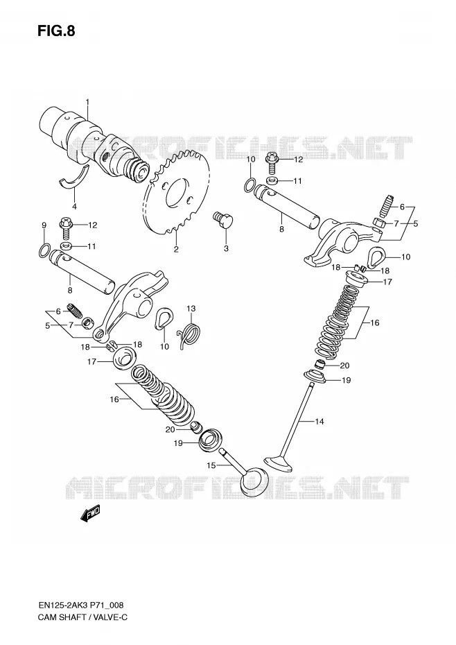 ARBRE A CAMES - SOUPAPES Suzuki MOTO 125 EN 2006  EN125HUZK6(P71)