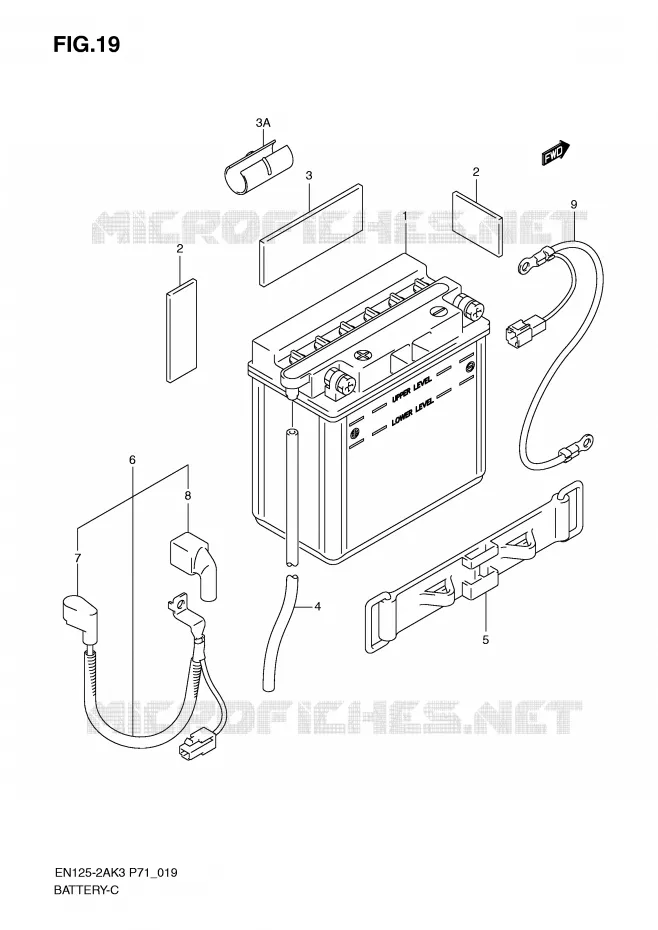 BATTERIE Suzuki MOTO 125 EN 2008  EN125HUK8(P71)