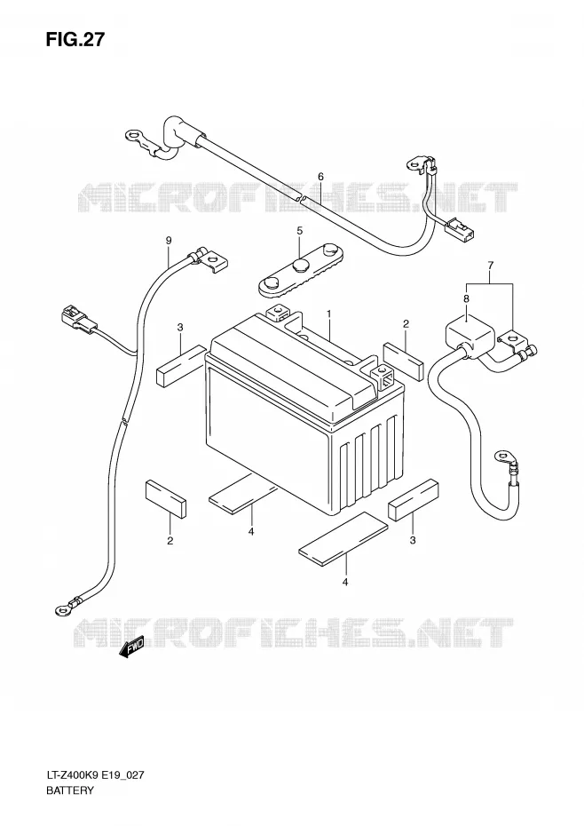 BATTERIE Suzuki QUAD 400 QUADSPORT 2010  LT-Z400L0(E19)