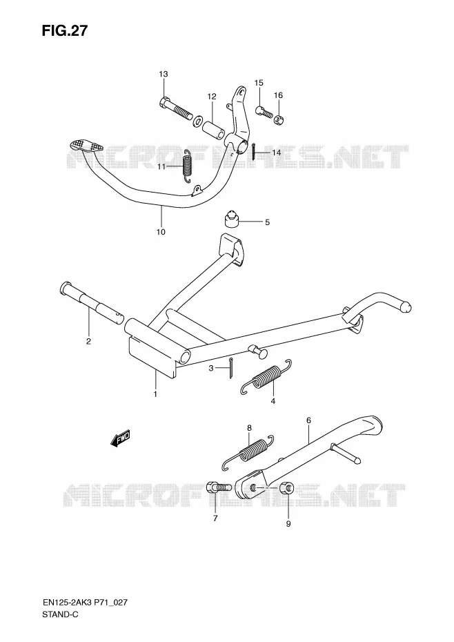 BEQUILLE Suzuki MOTO 125 EN 2007  EN125-2AK7(P71)