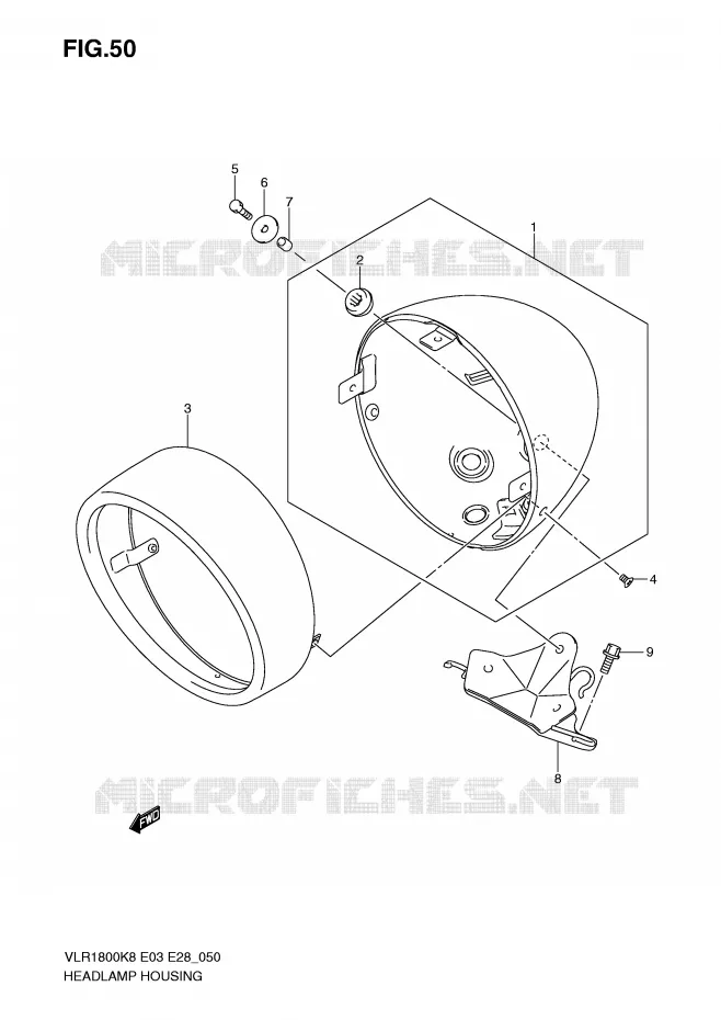 BOL DE PHARE Suzuki MOTO 1800 INTRUDER 2008  VLR1800TK8(E3/E28)