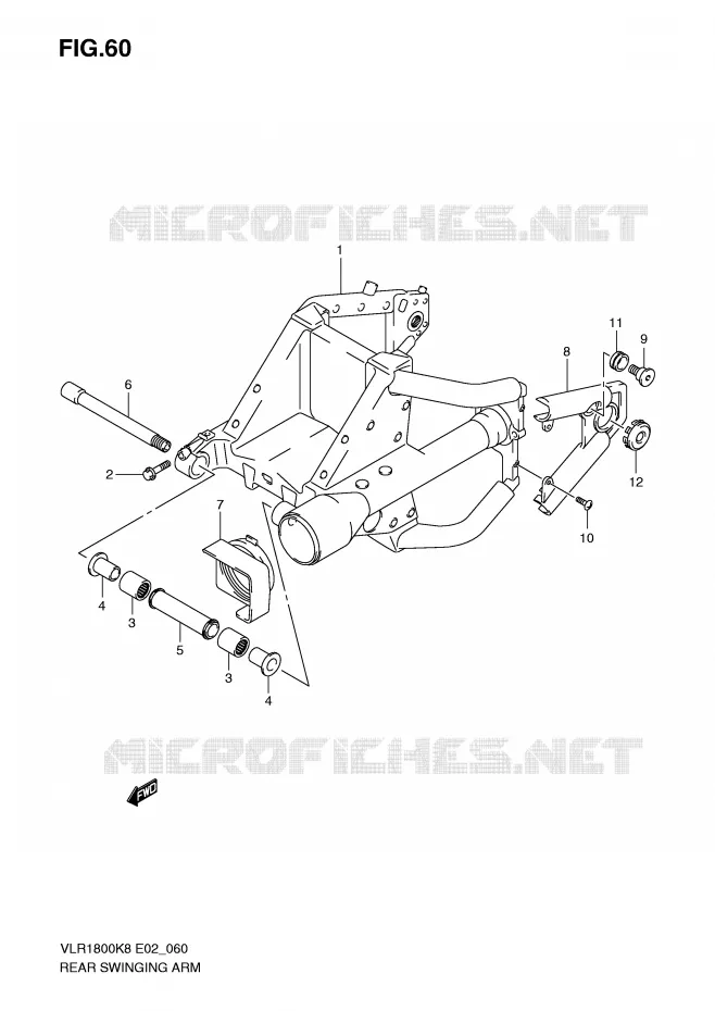BRAS OSCILLANT ARRIERE Suzuki MOTO 1800 INTRUDER 2009  VLR1800K9(E2)