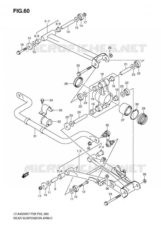 BRAS OSCILLANT (MODEL K7) Suzuki QUAD 450 KINGQUAD 2010  LT-A450XL0(P28/P33)