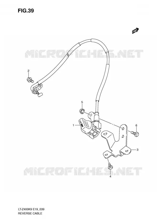 CABLE DE MARCHE ARRIERE Suzuki QUAD 400 QUADSPORT 2010  LT-Z400L0(E19)