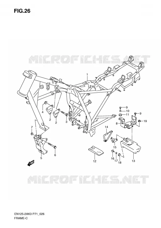 CADRE Suzuki MOTO 125 EN 2006  EN125HUZK6(P71)