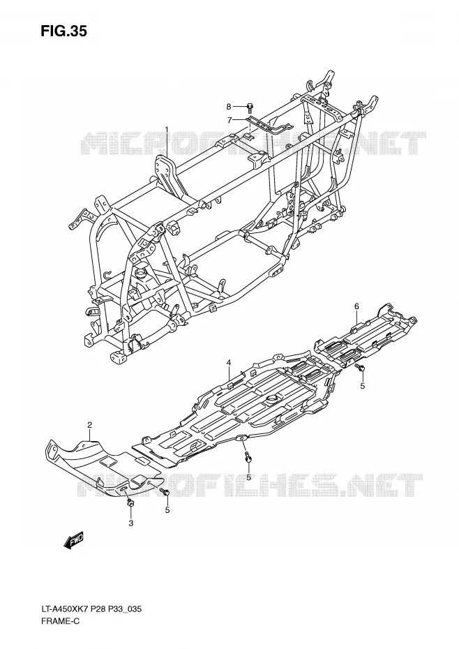 CADRE Suzuki QUAD 450 KINGQUAD 2008  LT-A450XZK8(P28/P33)