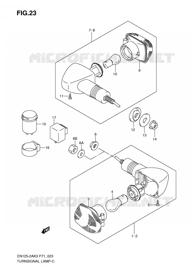 CLIGNOTANTS Suzuki MOTO 125 EN 2003  EN125-2AK3(P71)