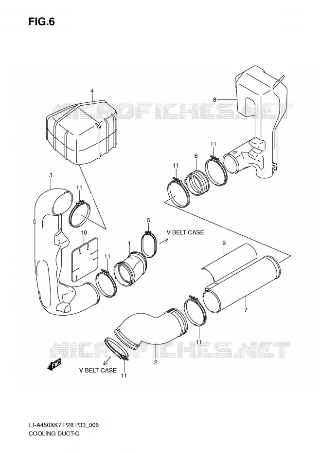 CONDUIT D'ADMISSION CARTER COURROIE Suzuki QUAD 450 KINGQUAD 2007  LT-A450XK7(P28/P33)