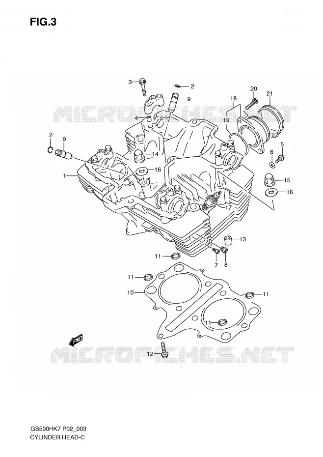 CULASSE Suzuki MOTO 500 GS-F 2007  GS500FMK7(P02)