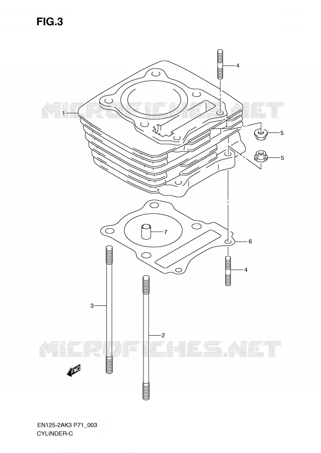 CYLINDRE Suzuki MOTO 125 EN 2003  EN125-2AK3(P71)