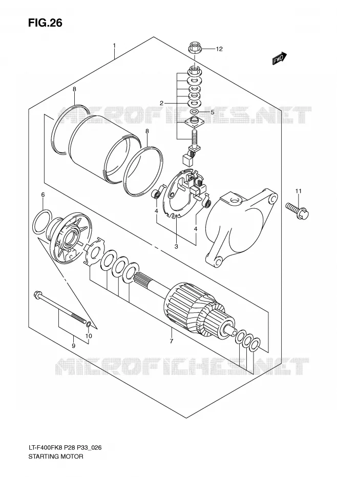 DEMARREUR (MODEL K8/K9) Suzuki QUAD 400 KINGQUAD 2008  LT-F400FK8(P28/P33)