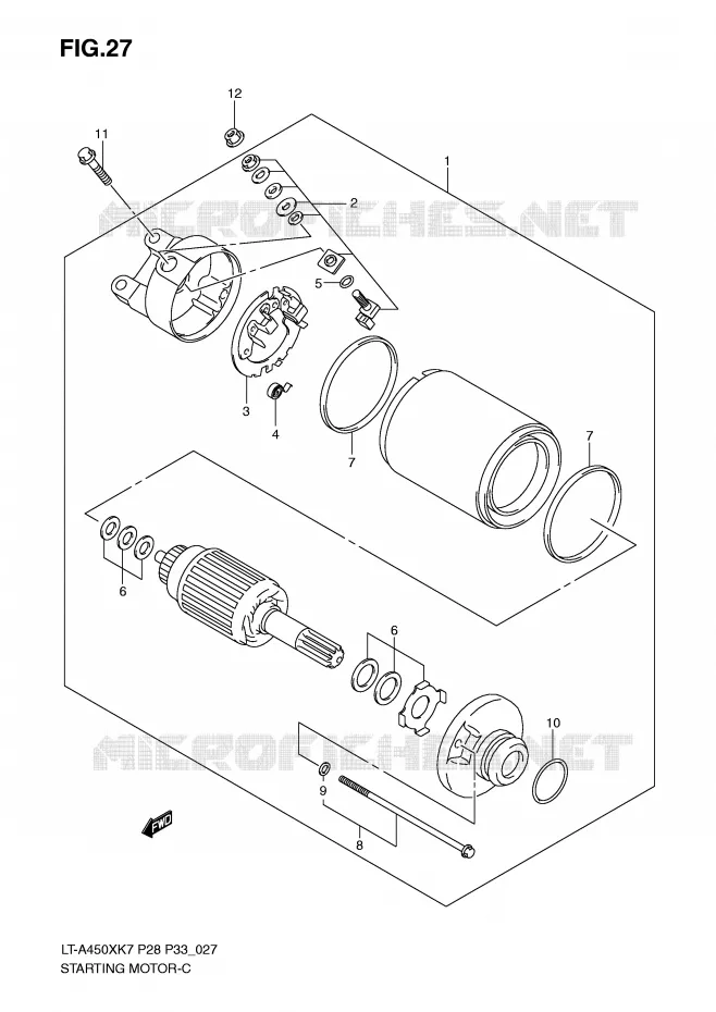 DEMARREUR Suzuki QUAD 450 KINGQUAD 2009  LT-A450XZK9(P28/P33)