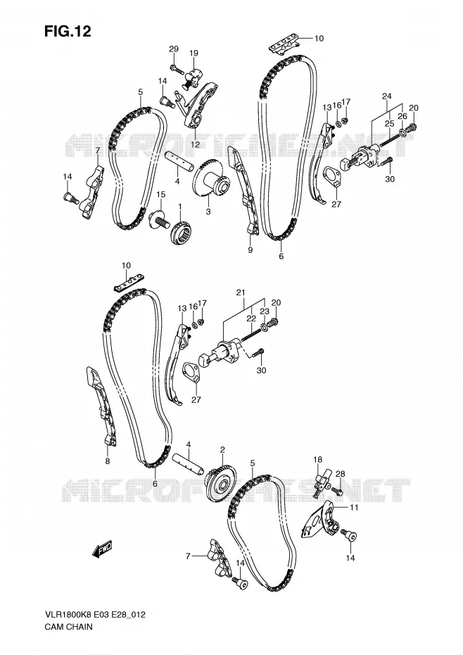 DISTRIBUTION Suzuki MOTO 1800 BOULEVARD 2010  VLR1800TL0(E3/E28)