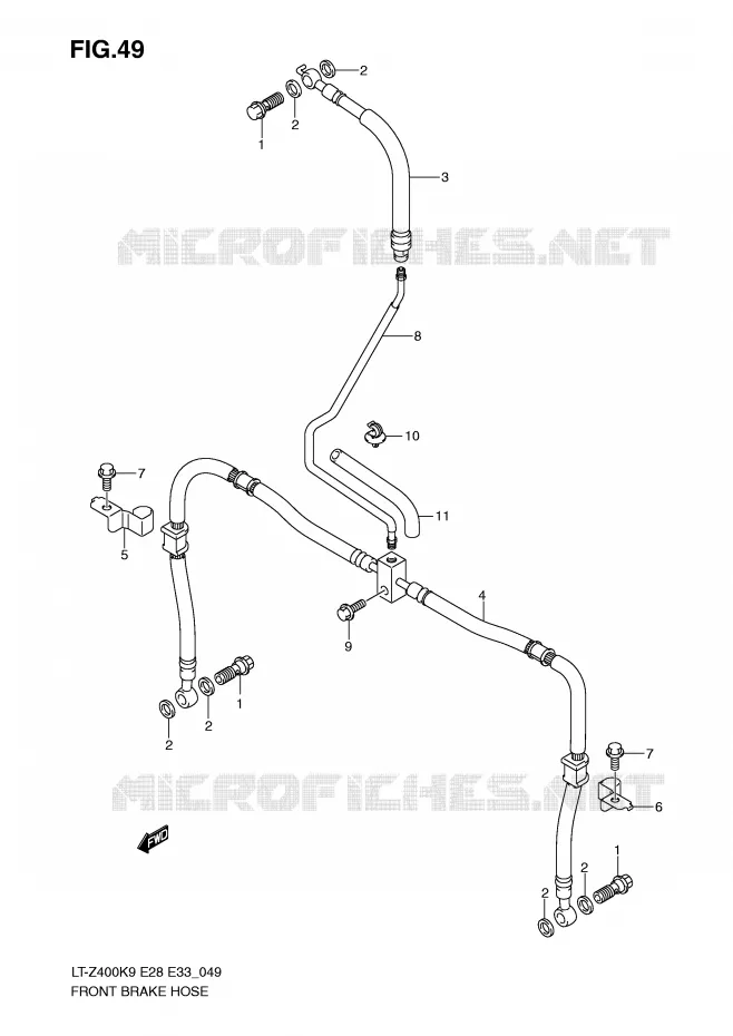 DURITE DE FREIN AVANT Suzuki QUAD 400 QUADSPORT 2010  LT-Z400ZL0(E28/E33)