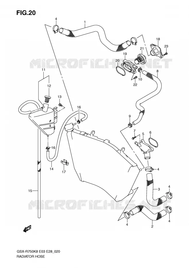 DURITE DE RADIATEUR Suzuki MOTO 750 GSX-R 2009  GSX-R750K9(E3/E28)