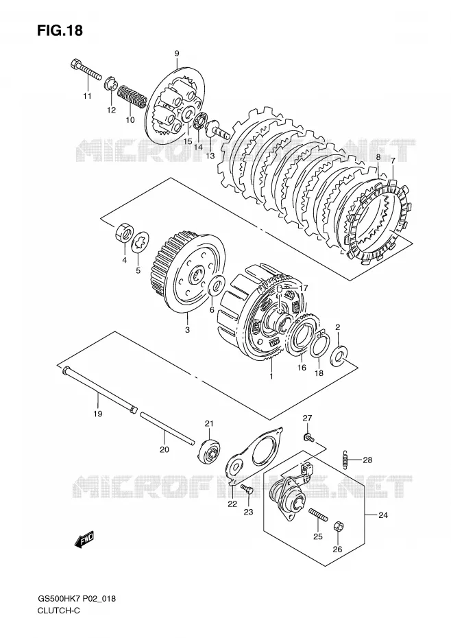 EMBRAYAGE Suzuki MOTO 500 GS-F 2007  GS500FMK7(P02)