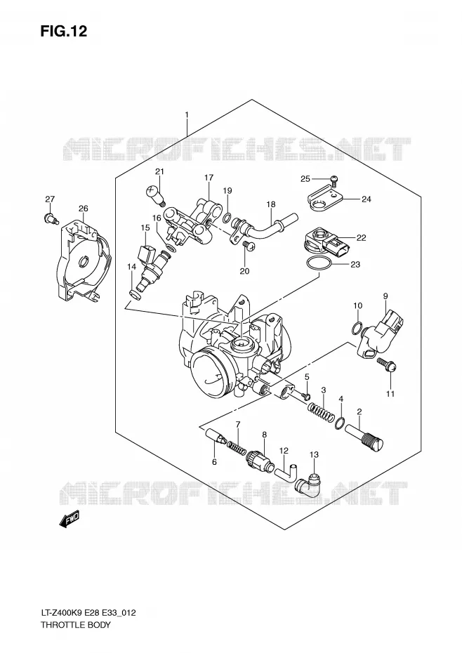 ENSEMBLE INJECTION Suzuki QUAD 400 QUADSPORT 2009  LT-Z400K9(E28/E33)